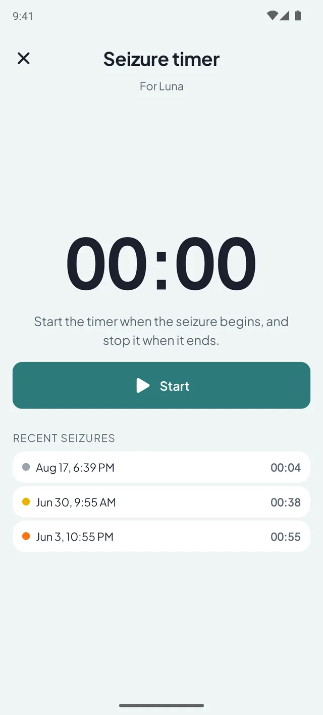 Sereno — Seizure timer
