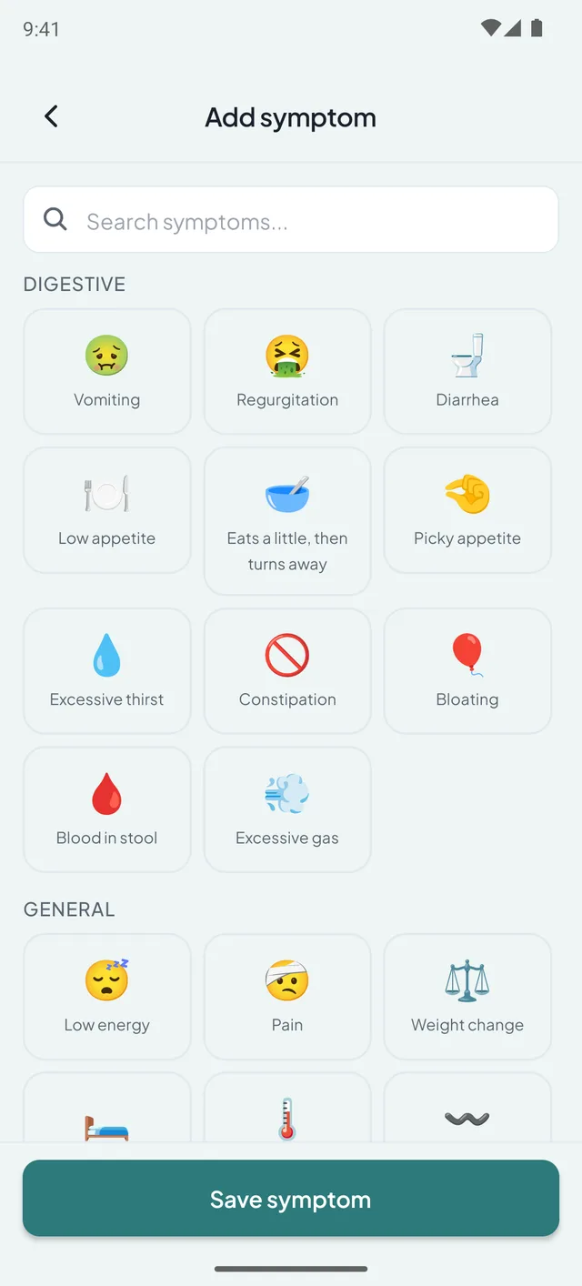 Sereno — Add a symptom